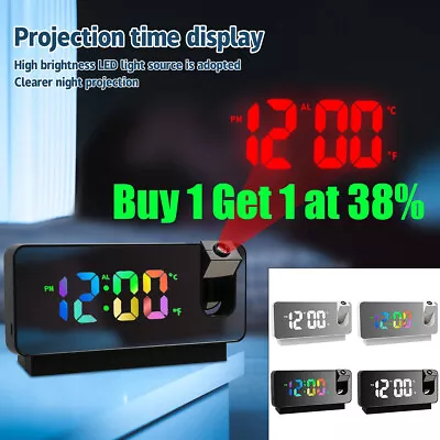 £12.09 • Buy Led Smart Digital Alarm Clock Projection Temperature Projector Lcd Display Time