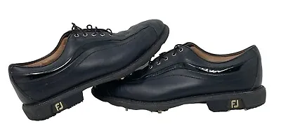 Footjoy FJ Icon Opti Flex 2 Leather Golf Shoes Black 52366 Mens's Size 9.5M • $35.99