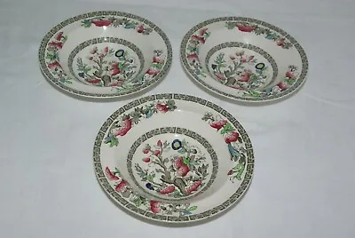 £10 • Buy Johnson Brothers Indian Tree 3 Bowls Fruit Dessert Pudding Soup Cereal Dishes