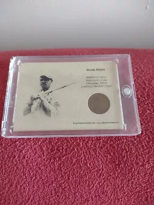 Authenticated Ink Babe Ruth 1918 Lincoln Cent Original • $23.99