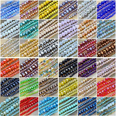 Top Quality Czech Crystal Faceted Rondelle Beads 2x3mm 3x4mm 4x6mm Pick Colors • $6.99