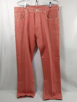 Levis 501 Straight Leg Mens Jeans W36 L32Salmon Pink Button Fly Cotton Red Tab • $28