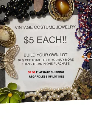 Build A Lot Vintage Estate Rhinestone & Mcm Jewelry  $5 First 10% Off 2 0r More • $3