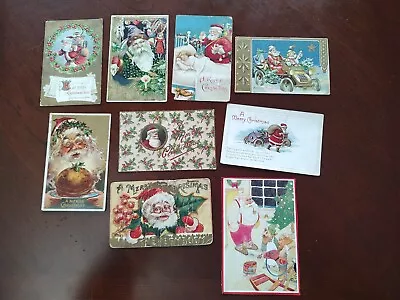 Vtg  Lot Of Christmas Postcards Early 1900s Lot Of 9 • $35