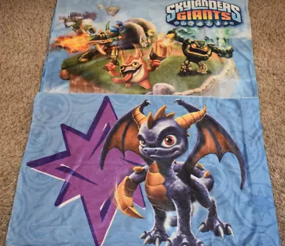 J9 Set Of 2 SKYLANDERS GIANTS Spyro Pillow Cases Pair {Velour Fabric} • $34.99