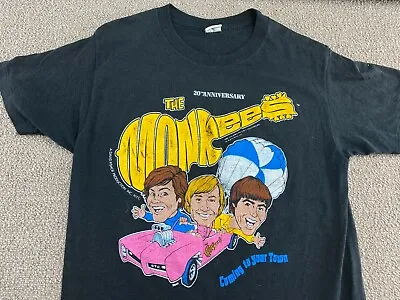 The Monkees Shirt Black 20th Anniversary World Tour Concert Band VTG • $69.99