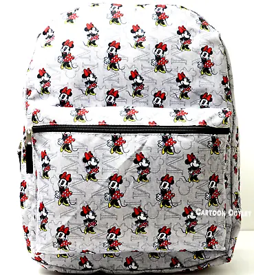 Disney Minnie Mouse Backpack 16  School Large Book Bag Birthday Gift Canvas New • $23.70