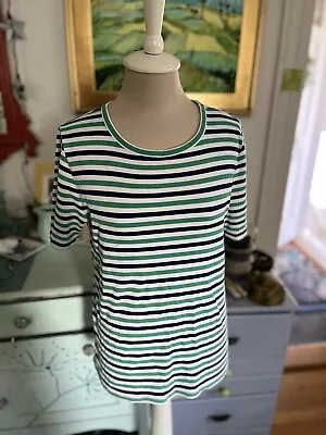 J CREW Perfect Tee XL Tee Shirt Striped Cotton XL Fitted Preppy Summer VGUC • $15