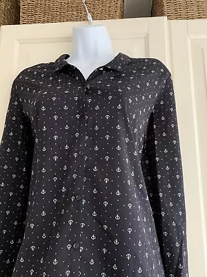 Nice Nautical Navy Blouse With An Anchor Design Size 14 • £4
