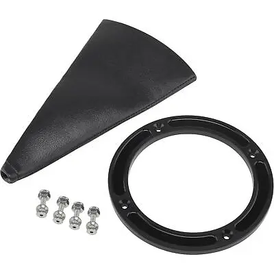 Round Shifter Boot With Billet Aluminum Ring Black • $50.99