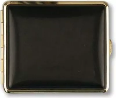 $56.55 • Buy Vom Hofe German ×18 Normal Cigarette Case / Black Leather Gold Pl / Elastic Band