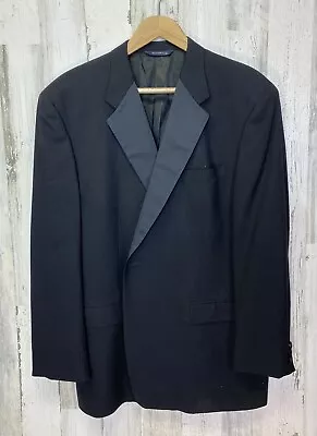 VTG Burberrys' Mens Black Long Sleeve Tuxedo Blazer Jacket 100’s Wool Sz 48L • $47.50