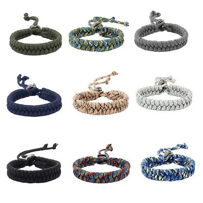 Outdoor Survival Emergency Paracord Rope Bracelet For Men Buckle Adjustable • $6.37