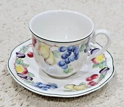 VILLEROY & BOCH Cup & Saucer – Melina Fruit Pattern Germany - MINT • $9.99