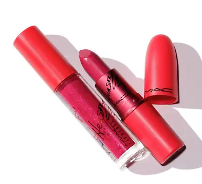 MAC~Viva Glam Taraji Henson~FUCHSIA-Set X 2 Lipstick & Lipglass~LE GLOBAL! • $99.95