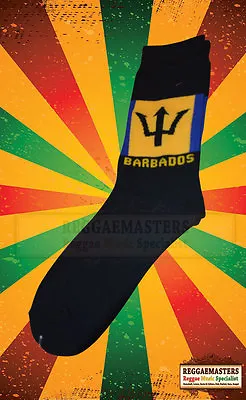 £6.49 • Buy  Barbados Flag Blue Yellow Black Knitted Socks Roots & Culture Rasta (13)