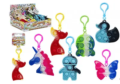 £2.25 • Buy Pop Mate Clip On Keyring Fidget Push Poppers Tie Dye Xmas Toy Various Designs