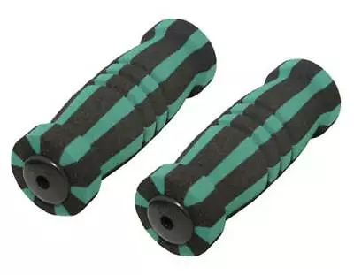 New! Absolute 127mm Long Bicycle Short Rubber Foam Grips In Black/green. • $9.99