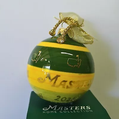 2024 Masters Hand-Painted Green And Yellow Ceramic Globe Holiday Ornament • $43.99