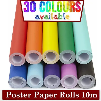 Display Card & Poster Paper Roll: For Wrapping Packing Craft & School 10 M • £9.28