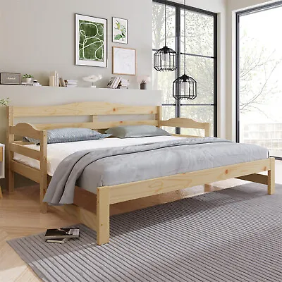 Daybed Wooden 3ft Single Guest Bed Trundle Bed Sofa Bed Frame Solid Pine Nature • £174.99