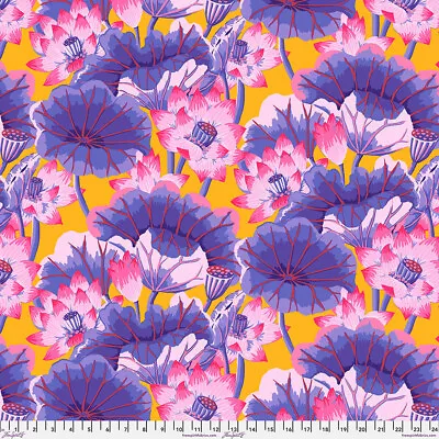 Kaffe Fassett Lake Blossoms Gp93 Purple Floral Cotton Fabric 1/2 Yd • $6.40