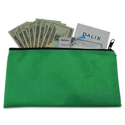 Deposit Bag Bank Pouch Zippered Safe Money Bag Organizer In GREEN • $6.50