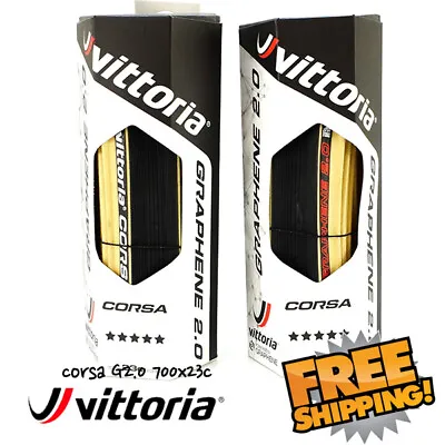 Vittoria Corsa G2.0 Competition 700 X 23c Road Bike Tire Tyre - Black Tan Para • $54.90