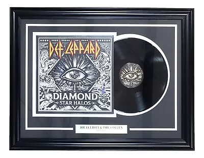 Joe Elliott Phil Collen Sign Frame Def Leppard '22 Diamond Star Halos Record JSA • $590.11