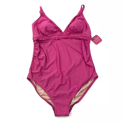 Isabel Maternity Womens Size L One Piece Swimsuit Pink • $9.99