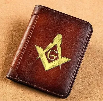 Masonic  - Custom  Genuine Leather Wallet   • $39