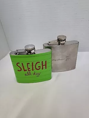 Two 5oz Alcohol Pocket Flasks Stainless Steel • $16