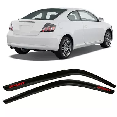 Fits 05-10 Scion TC Window Visor Guard Shade W/ Red Sport 2pcs Set • $49.99