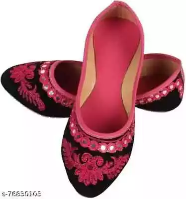 Wedding Party Women's Punjabi Jutti Indian Women Khussa Ethnic Mojari Flats Shoe • $18.79