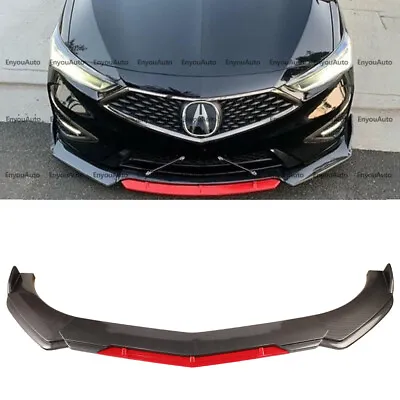 For Acura MDX RDX UNIVERSAL Front Bumper Lip Spoiler Splitter Carbon Fiber Red • $61.75