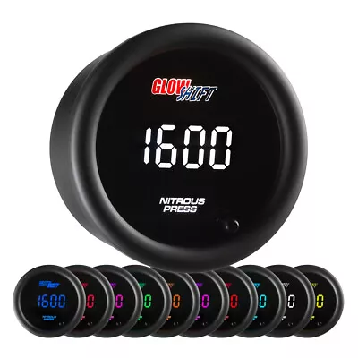 GlowShift 10 Color Digital Nitrous NOS Pressure PSI Gauge • $129.99