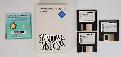 Microsoft Windows 3.1 & MS-DOS 6.22 Operating System & Book 3.5 Disks COA • $69.95