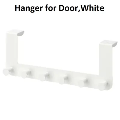 Over The Door 6 Hooks Hanger Rack Organizer Home Cloth Storage White Towel Coat • £12.10