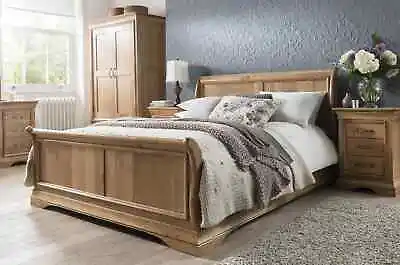 Lyon Oak Wooden Sleigh Bed Frame • £716.48