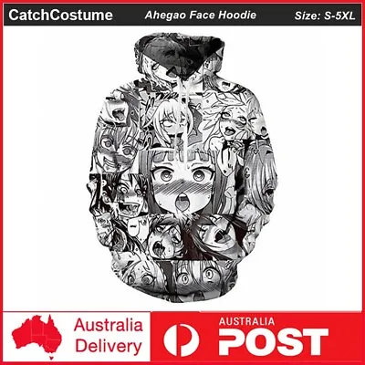 Ahegao Face Hoodie Mens Womens Hooded Sweatshirt Anime 3D Printed Pullover • $30.99