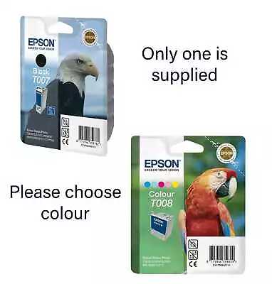 £5.99 • Buy Epson T007 T008 Genuine Black Or Colour Inkjet *CHOOSE COLOUR*