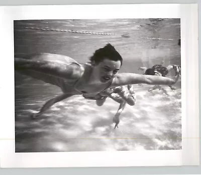 Artistic VINTAGE 1980s Press Photo UNDERWATER Pool Swimming American • $35