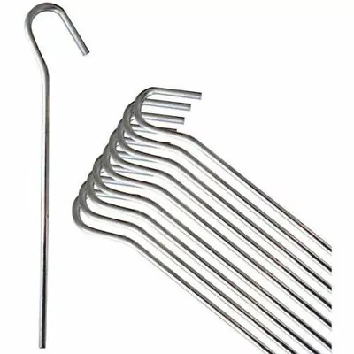 10x Metal Ground Pegs Heavy Duty Tent Hooks Pins Camping Tarpaulin Gazebo Stakes • £2.29