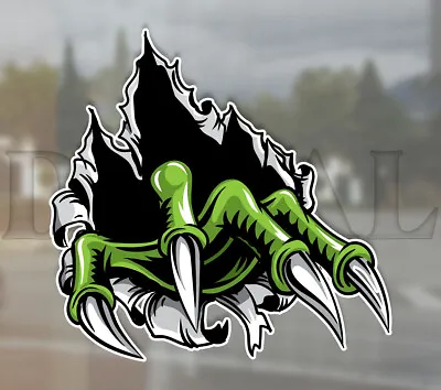 Monster Green Claw Decal Sticker 4  | Truck  Car  Window  Bumper • $5