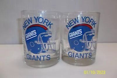 2 NEW YORK GIANTS VINTAGE 1987 SUPER BOWL XXI ROCKS GLASSES Football 1987 • $24.99