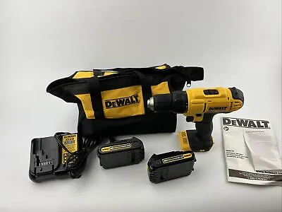 $124.15 • Buy DEWALT 20V MAX 1/2  Drill Driver Cordless Kit (2) 1.5Ah Batteries DCD771C2 (OB)