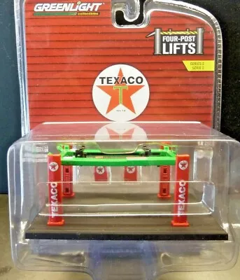 ADJUSTABLE FOUR-POST LIFT  Texaco  RED & GREEN 1/64 DIECAST GREENLIGHT 16120 B • $9.77