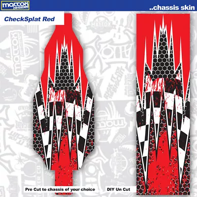 RC Car Chassis Skin  (1) 18mil Outdoor  OR (1) 12mil Indoor-Checksplat Red • $10.50