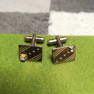 £7.99 • Buy Vintage Cufflinks Gold Colour Diamante
