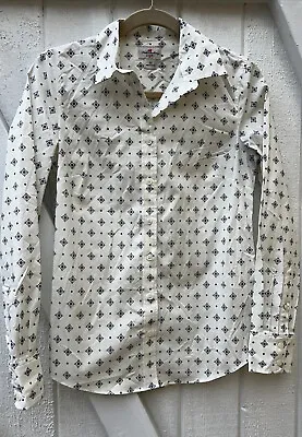 J. Crew Haberdashery Women XSmall Blue White Striped Button Shirt Long Sleeve • $18.71